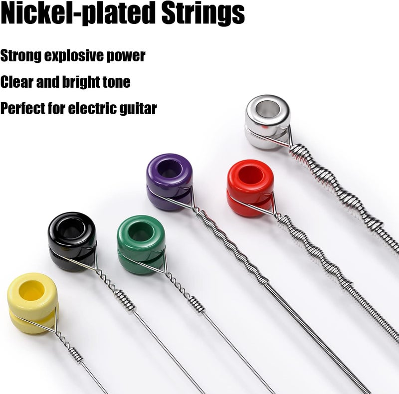 MUSCELL Electric Guitar Strings Handmade Nickel Plated Hex Steel Colorful Ball End-3 Packs-6 String-Regular 10-46 - Image 2